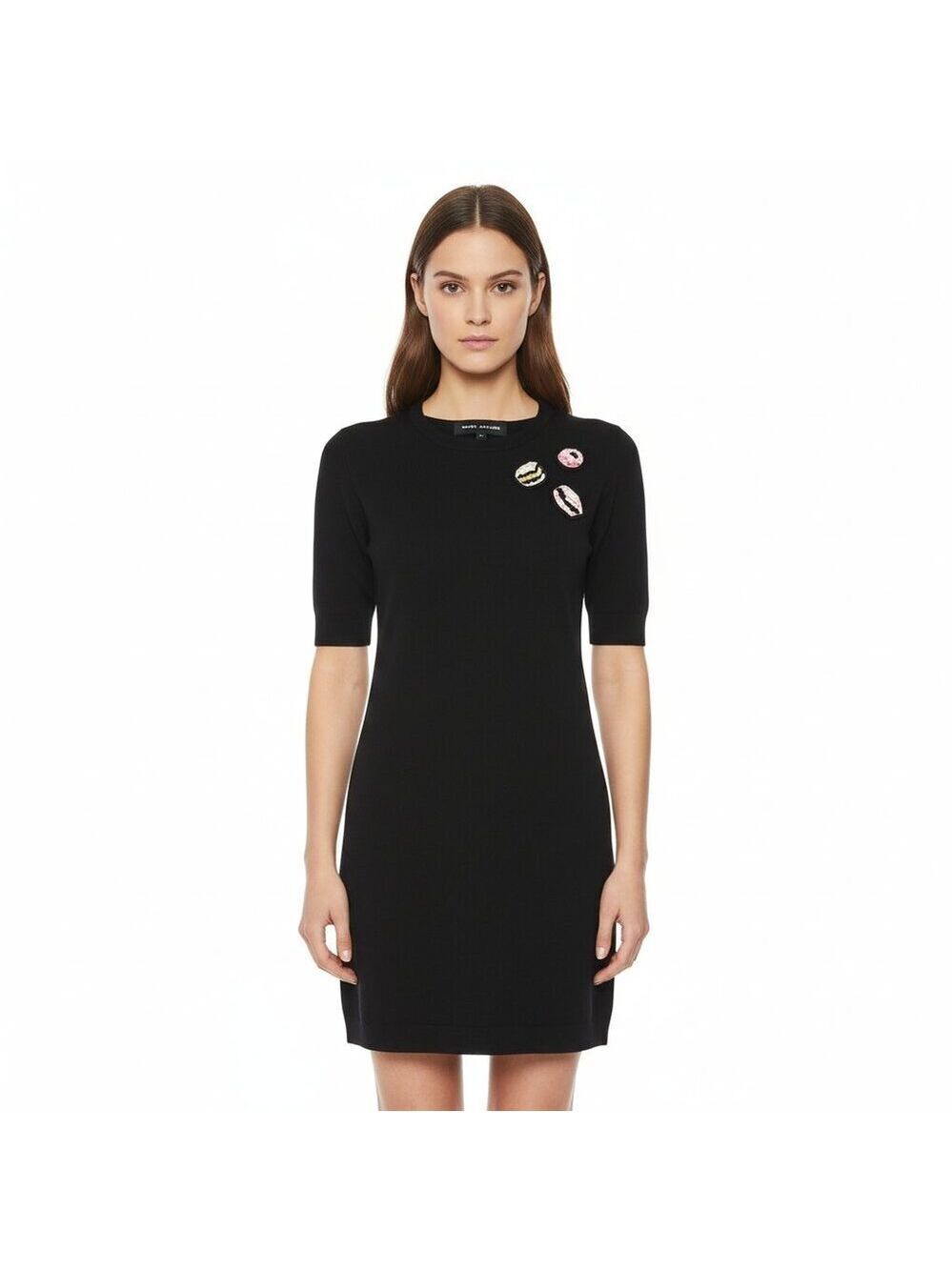 *Marc Jacobs Black Wool Dress with Decorative Candy Embellishments Size M
